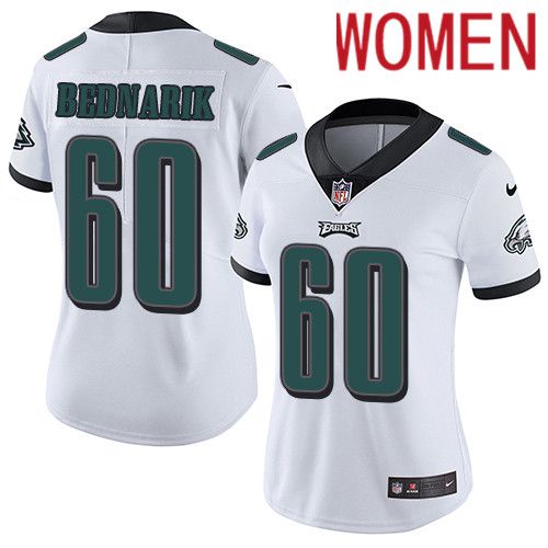Women Philadelphia Eagles #60 Chuck Bednarik Nike White Vapor Limited NFL Jersey->women nfl jersey->Women Jersey